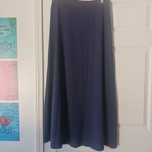 Women's Elegant Long Navy Blue A-Line Skirt